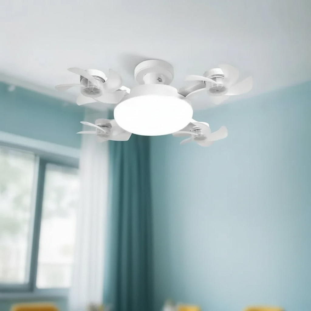 Ampoule Ventilateur E27 2-en-1 60W – Ventilateur de plafond design drone avec télécommande