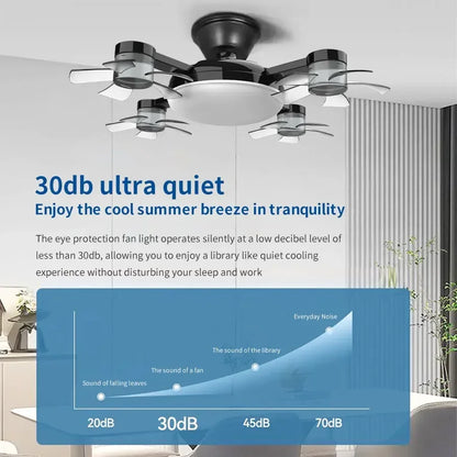 Ampoule Ventilateur E27 2-en-1 60W – Ventilateur de plafond design drone avec télécommande