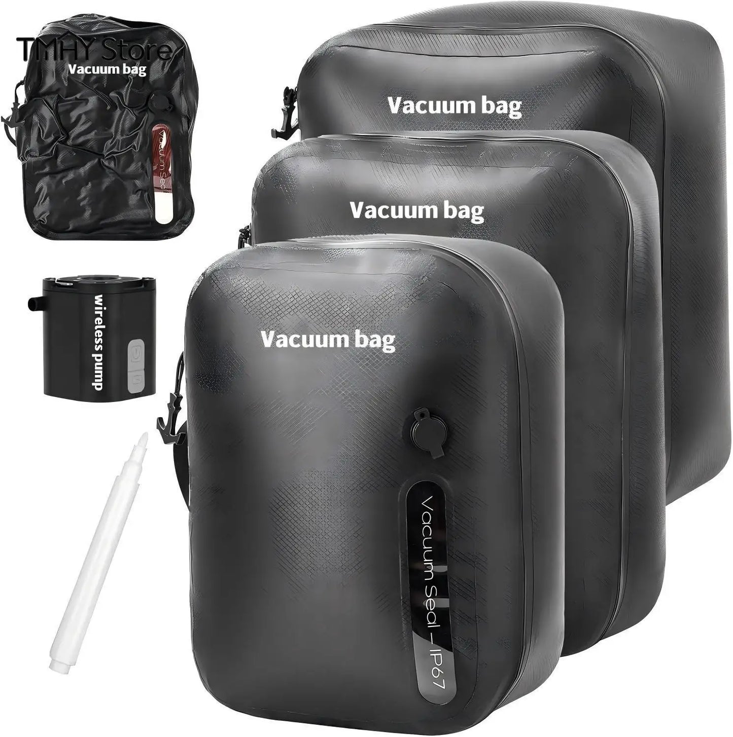 Sac de Compression Sous Vide TPU – Rangement Voyage (S / M / L)